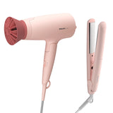 Philips Combo Pack BHP398/00 with 1600W hair dryer and keratin-infused straightener for fast, healthy, and precise styling