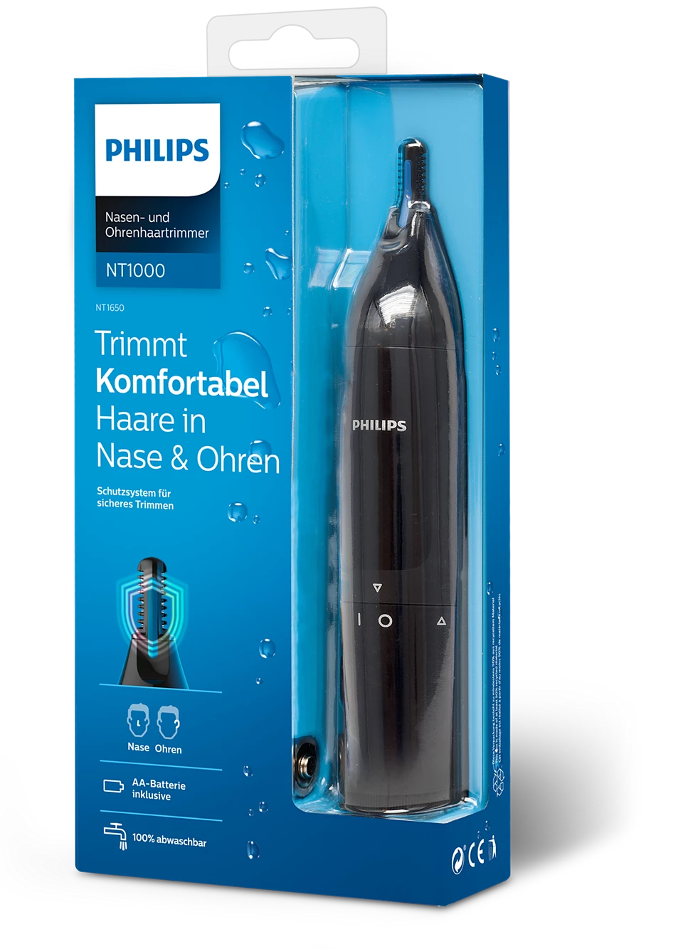 Philips NT1650/16 Nose & Ear Trimmer with PrecisionTrim technology for safe, tug-free grooming