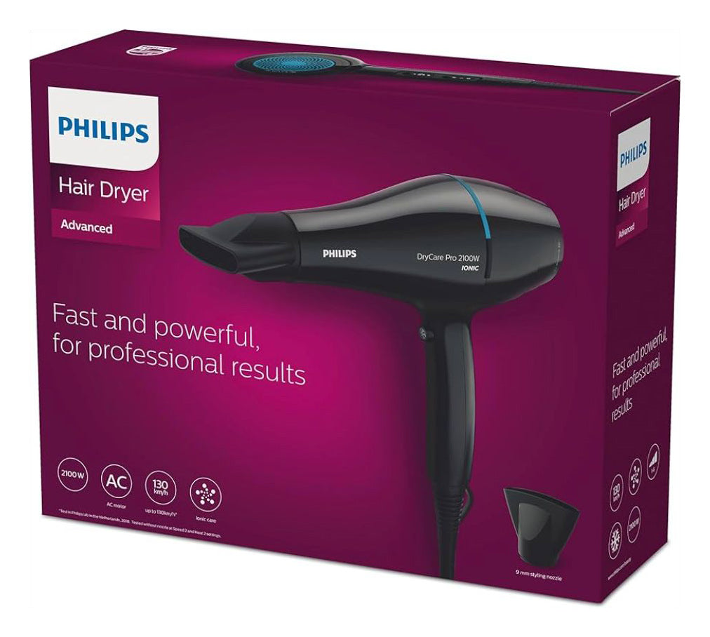 Philips Pro DryCare 2100W Hair Dryer with Ionic Care and ThermoProtect for smooth, shiny hair