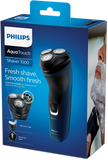 Philips S1121/41 AquaTouch shaver with ComfortCut blades, 3D floating heads, skin protection system, one-touch open cleaning, ergonomic handle, and up to 40 minutes cordless shaving for a smooth, comfortable wet or dry shave.