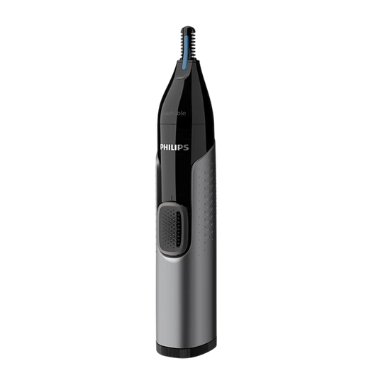 Philips NT3650/16 Nose, Ear & Eyebrow Trimmer with Protective Guard System, dual-sided precision blade, and textured handle for comfortable, safe, and efficient grooming