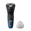 Philips S1151/00 Shaver 1000 Series with ComfortCut blades, 3D floating heads, waterproof design, 40 minutes cordless use, ergonomic handle, and one-touch open for easy cleaning, offering fast, clean, and comfortable wet or dry shaving.