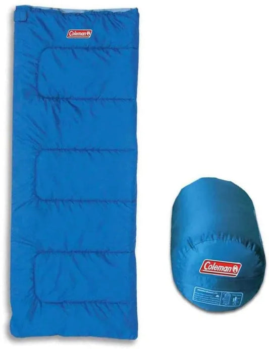 Lightweight Coleman Sun Ridge 40°F Warm Weather Sleeping Bag designed for comfort in warm weather camping, with soft liner and durable insulation.