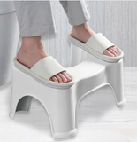 Toilet Foot Stool for Adults & Kids, space-saving design, made from high-quality food-grade material, easy to clean, sustainable, provides perfect colon alignment to relieve bowel-related issues, minimalistic design suitable for any bathroom, lightweight and easy to move, dimensions: 17.5 x 11.2 x 8.4 inches.