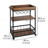 Sleek design kitchen cart featuring shelves and rolling wheels for easy maneuverability