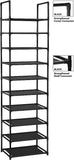 Durable 10-tier shoe rack for efficient home organization