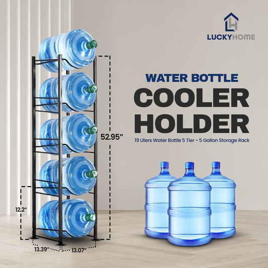 Water Bottle Cooler Holder - Jug Rack For 19 ltrs Water Bottle 5 Tier