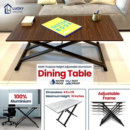 Magic Table Multi-Purpose Height Adjustable Aluminum Dining Table
