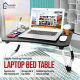 Apple Folding Portable Laptop Bed Table Desk with USB Charging Port