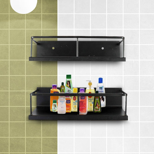 SleekSpace™ Pair of No-Drill Wall-Mount Bathroom Aluminum Shelf