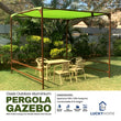 Oasis Outdoor Aluminium Pergola Gazebo with Fixed Canopy for Garden Beach Farmhouse