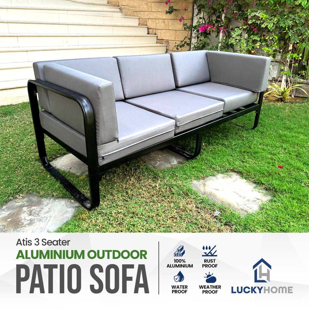 Atis 3 Seater Aluminium Outdoor Patio Sofa – Lucky Home Alu