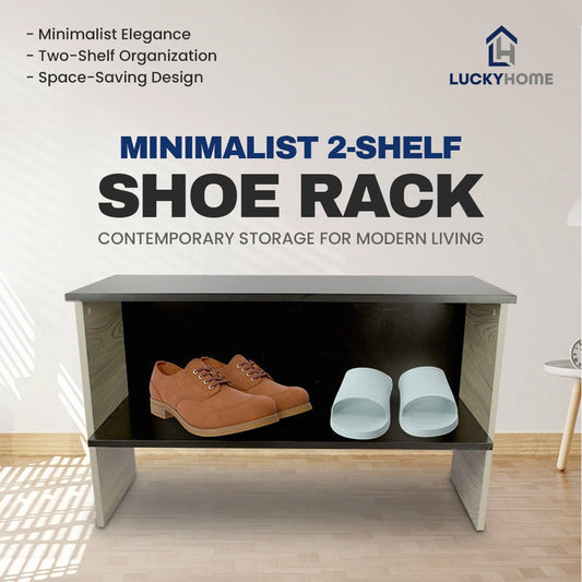 SleekStride™ Minimalist 2-Shelf Shoe Rack - Contemporary Storage for Modern Living