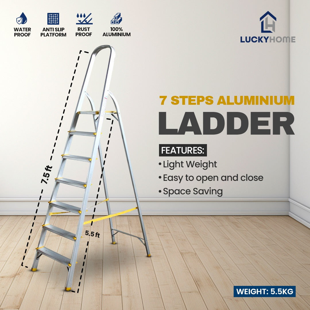 7 Step Aluminum Ladder LP 7 – Lucky Home Alu