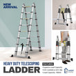 Telescoping Type A Ladder for Home Trade Indoor Outdoor, Aluminum Alloy Folding Ladder Portable Multi-Purpose Compact Ladder, Heavy Duty 400 lbs.