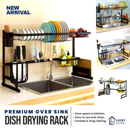 Premium Over Sink Dish Drying Rack - Space Saving Kitchen Organizer