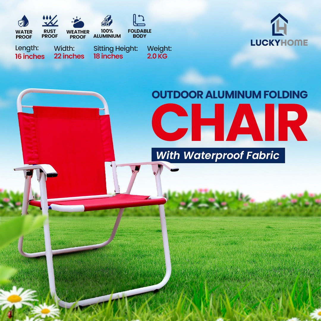 AquaFlex Outdoor Aluminum Folding Chairs with Waterproof Fabric