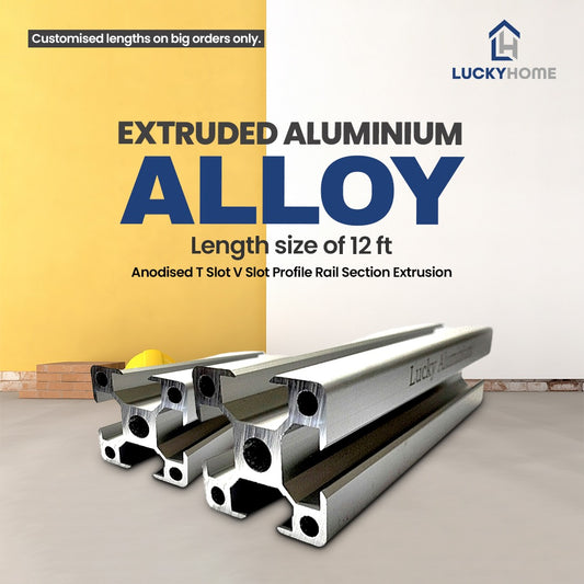 Lucky Extruded Aluminium Alloy Anodised T Slot V Slot Profile Rail Section Extrusion 40 40