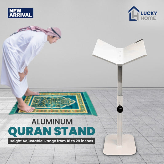 Aluminum Quran Stand Height Adjustable Versatile and Convenient Islamic Book Holder.