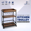 Premium 3 Tier Kitchen Trolley for Storage and Food Preparation with ample storage space.