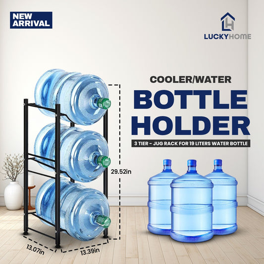 3 Tier Water Bottle Cooler Holder - Jug Rack For 19 liters Water Bottle , 3 Tier Rack For Water Bottle