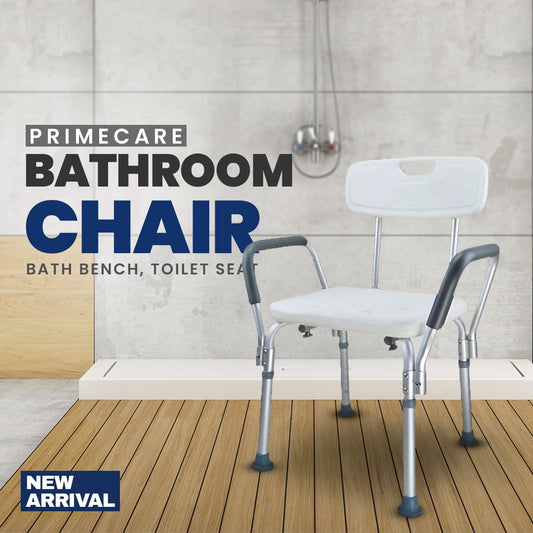PrimeCare Bathroom Chair, Bath Bench, Toilet Seat, Showering Stool for Parents or Grandparents With Maximum Safety And Comfort