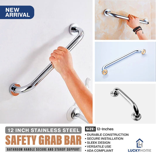 12 Inch Stainless Steel Bathroom Safety Grab Bar, Bathroom Handle  Secure and Sturdy Support