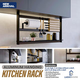 Aluminum Hanging Kitchen Rack – Space-Saving Shelf Organizer for Tissue, Pots, Pans, and Utensils