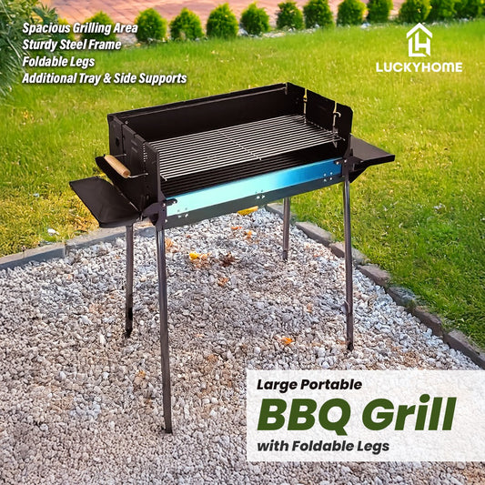 Large Portable BBQ Grill with Foldable Legs