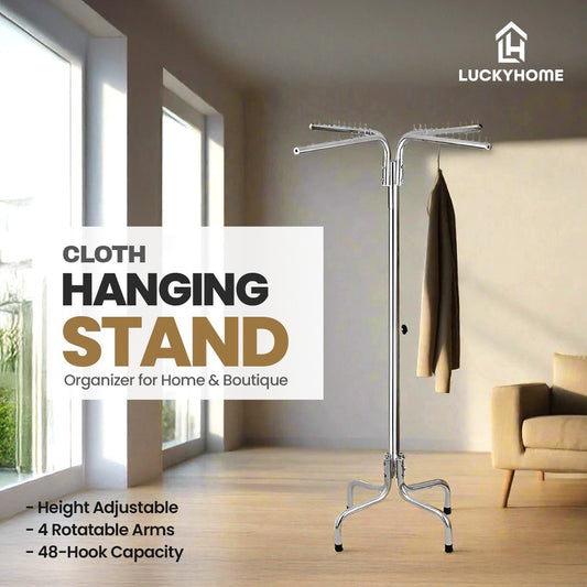 Cloth Hanging Stand and Organizer for Home & Boutique, 48 Hooks