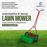 Snake Head Plus 16″ Manual Lawn Mower – Heavy-Duty Grass Cutting Machine
