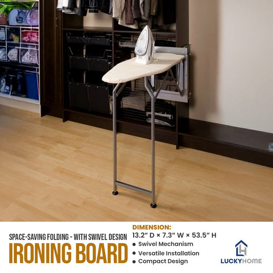 Space-Saving Folding Ironing Board with Swivel Design