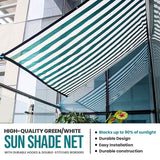 High-Quality Green/White Sun Shade Net with Durable Hooks & Double-Stitched Borders