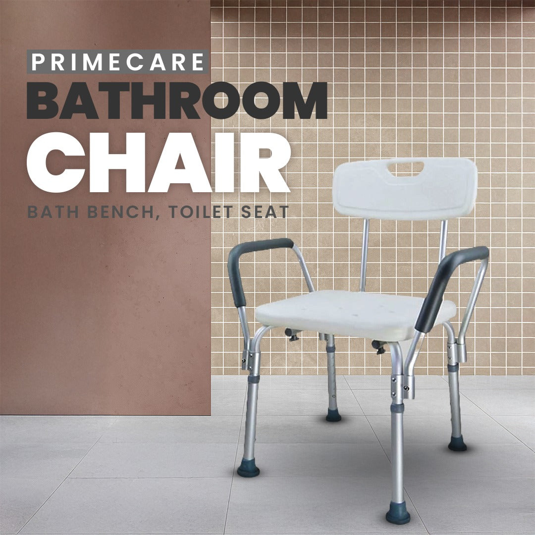 PrimeCare Bathroom Chair, Bath Bench, Toilet Seat, Showering Stool for Parents or Grandparents With Maximum Safety And Comfort