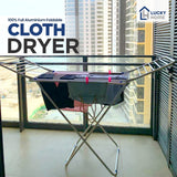 Efficient laundry solution set featuring a sturdy aluminum cloth drying stand with adjustable rods, a top shelf, and a shoe rack (Size: 180x70x55 cm), along with a spacious foldable bamboo laundry hamper with a durable canvas sorter (Size: 66x37x39 cm). This set offers better value compared to purchasing each item separately.