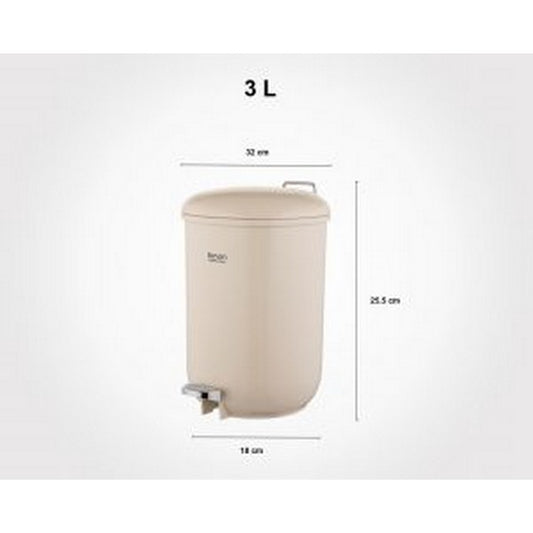 Compact 3L dustbin  perfect for small spaces like bathrooms or offices.