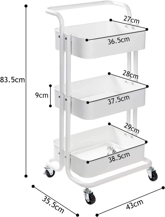 Modern 3 Tier Rolling Kitchen Trolley Rack – Convenient and Practical Organizer