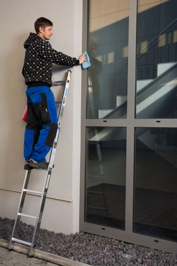 Lightweight aluminum straight/fixed ladder, designed for versatile use. Made from durable aluminum alloy, it offers easy handling and stability for home maintenance, repairs, and professional tasks.