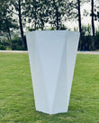 Durable fiberglass flower and plant pot, 2ft height, 10” base, 13” diameter, ideal for indoor and outdoor use.