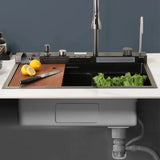 Nano Black Digital Stainless Steel Kitchen Sink with Piano Buttons.