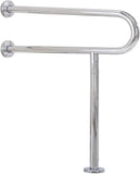 Wall-mounted stainless steel safety grab bar with U-shaped handle for bathroom support, 70 cm length.