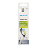 Philips HX6064/96 W2 Optimal White Toothbrush Heads in black, with medium bristles for effective plaque removal, gum health, and teeth whitening.