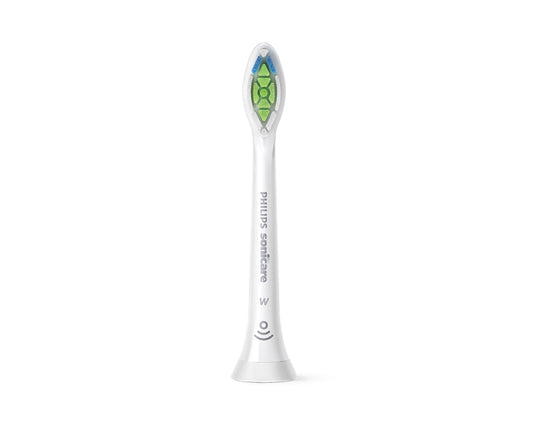 Philips Sonicare W2 Optimal White Standard brush heads with diamond-shaped bristles for plaque removal, whitening, and improved gum health.