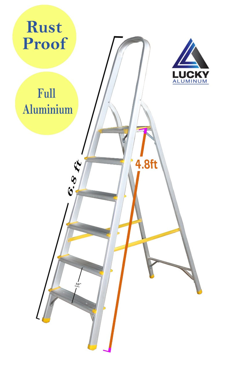 6 Step Aluminum Ladder LP 6#N#– Lucky Home Alu