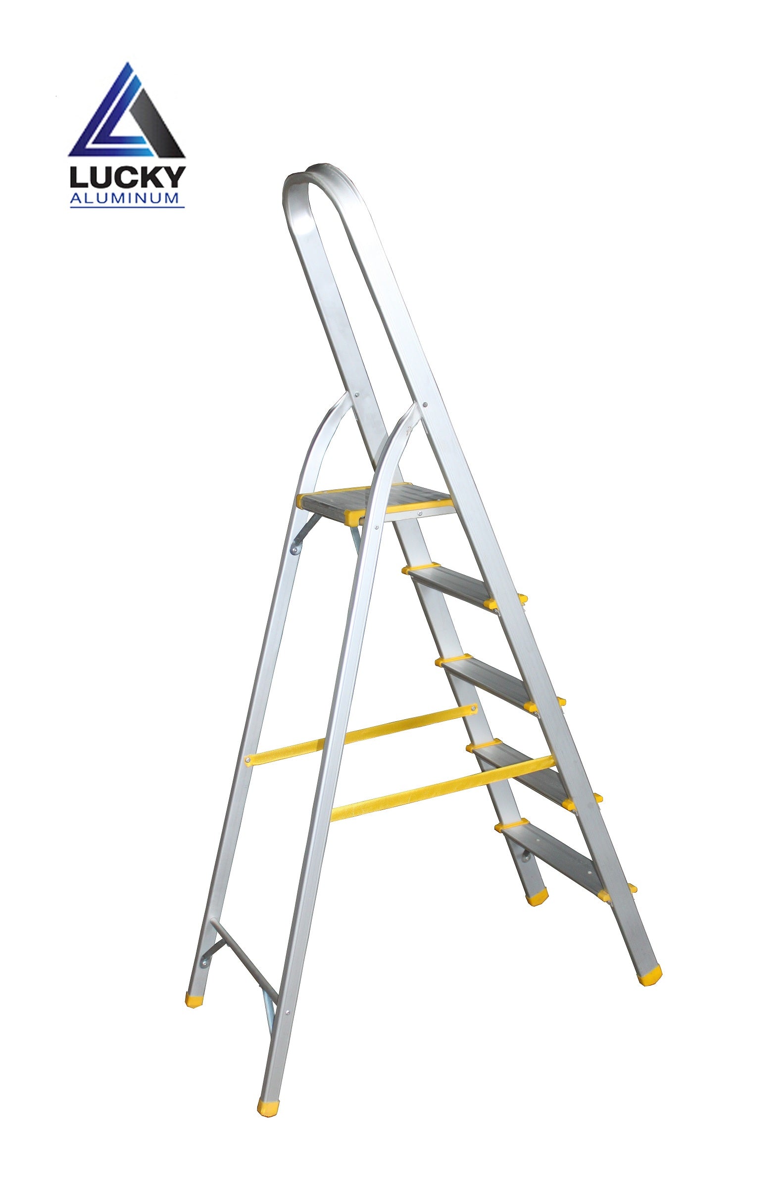 Aluminium 5 Step Ladder With Handle Rust Proof Light Weight Long Lasting Heavy Duty Lucky Aluminium Lucky Home Alu Mall Manufacturers of Ladders Cloth Dryers Mops Tables Furniture in Pakistan