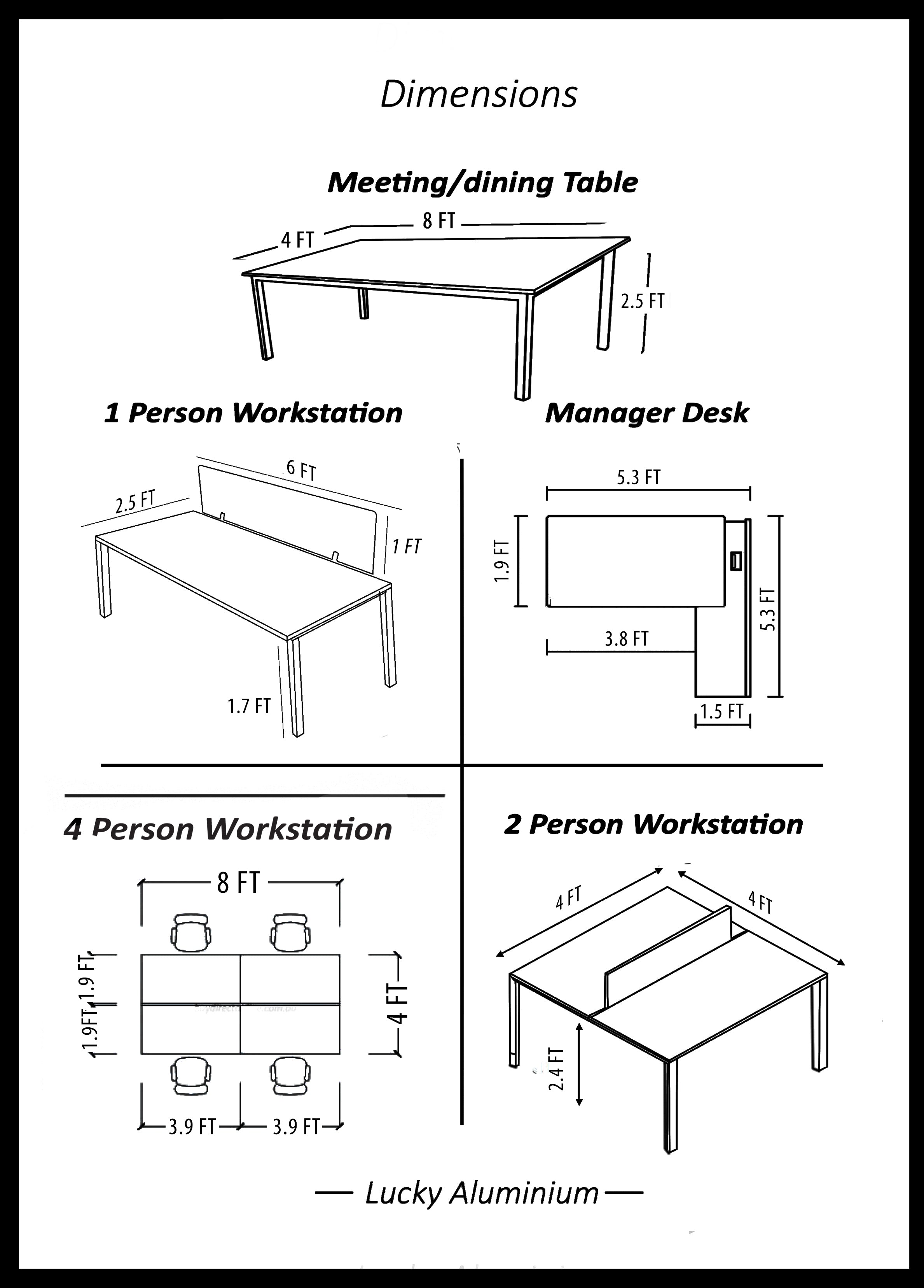 4 Person Workstation Meeting office Table