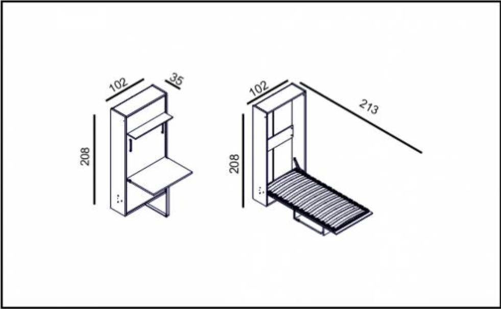 Single Bed Wall Bed Murphy Bed Folding Bed Without Mattress | ADVANCE PAYMENT | DELIVERY BY THE CUSTOMER